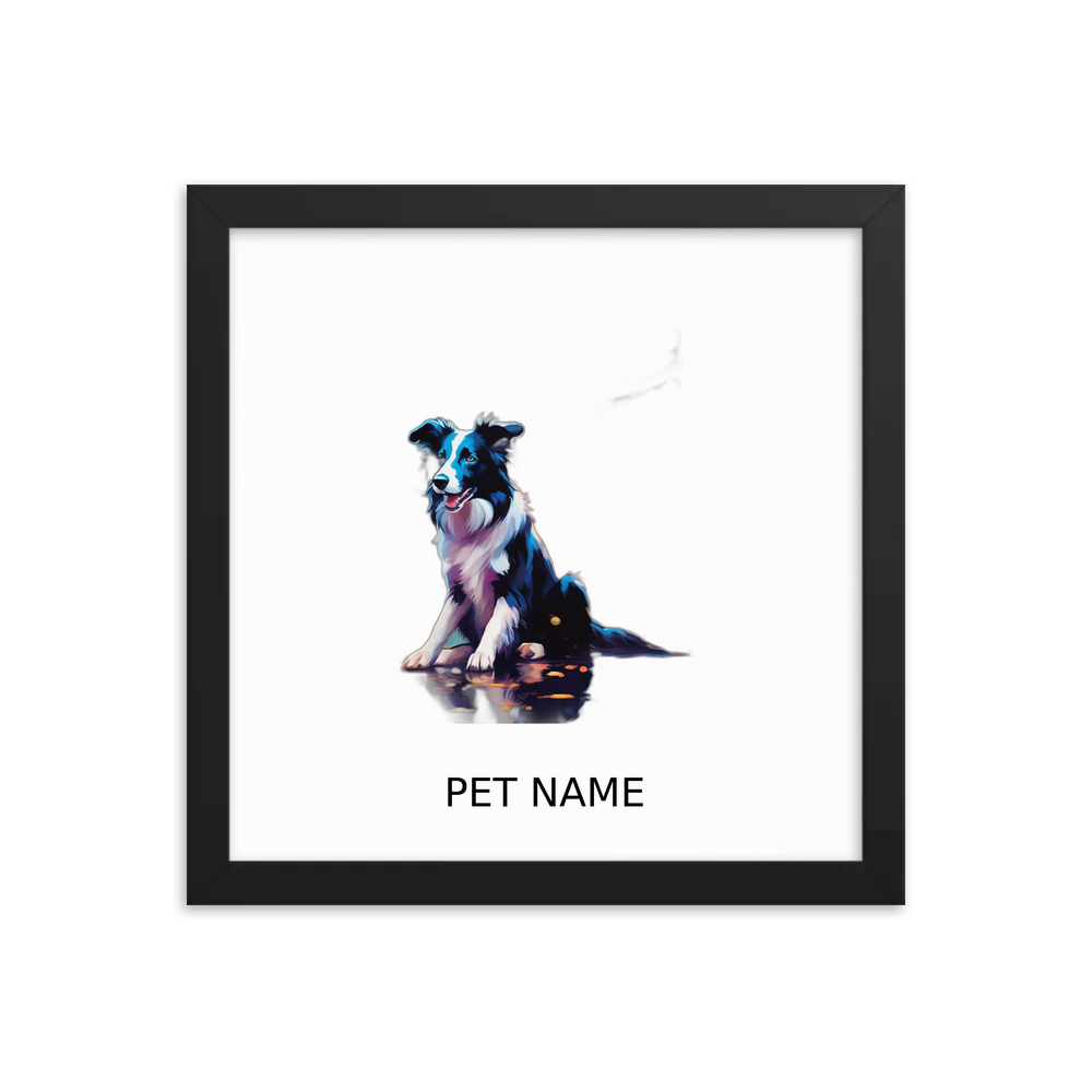 PugMug Custom Border Collie Framed Print with Your Pet’s Name