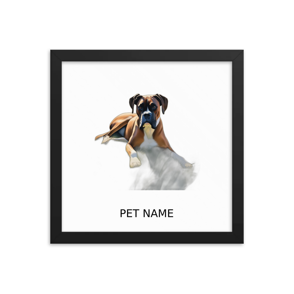 PugMug Custom Boxer Dog Framed Print with Your Pet’s Name