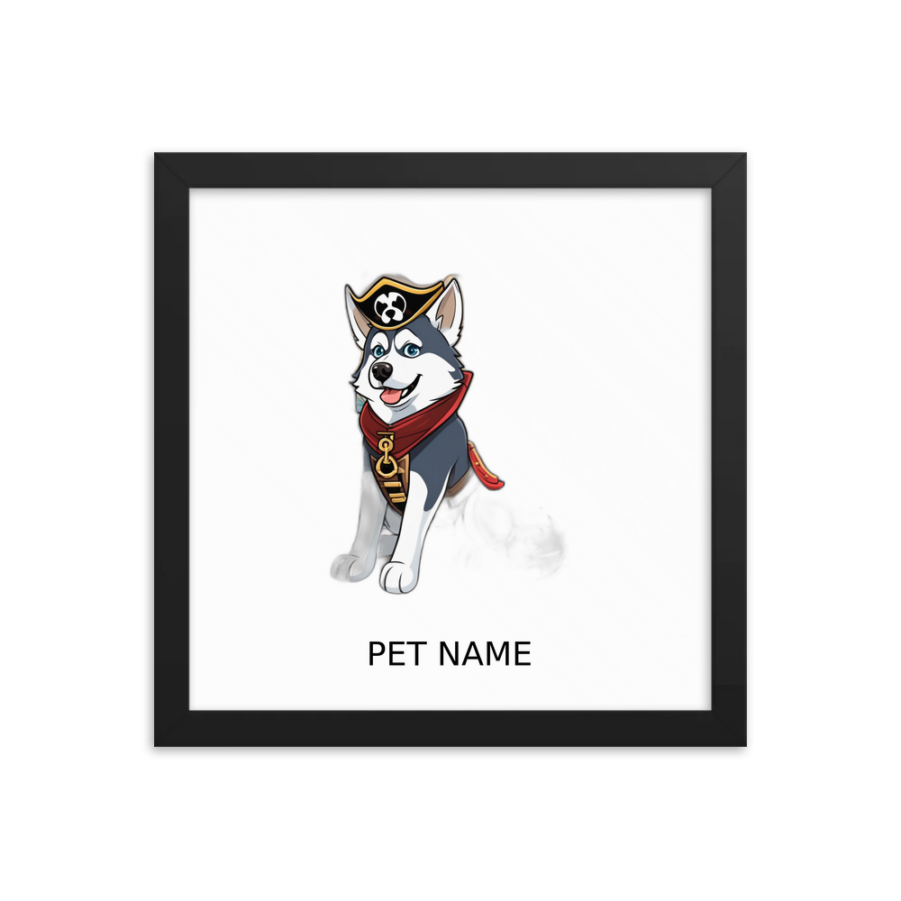 PugMug Custom Siberian Husky Framed Print with Your Pet’s Name