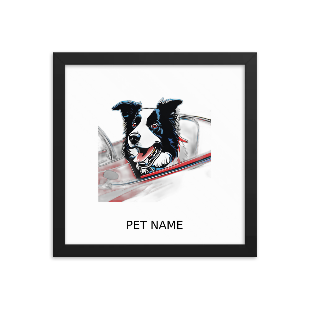 PugMug Custom Border Collie Framed Print with Your Pet’s Name