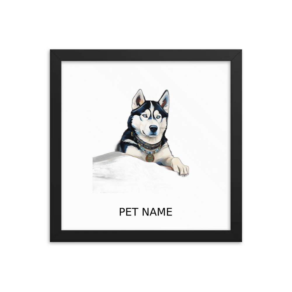 PugMug Custom Siberian Husky Framed Print with Your Pet’s Name