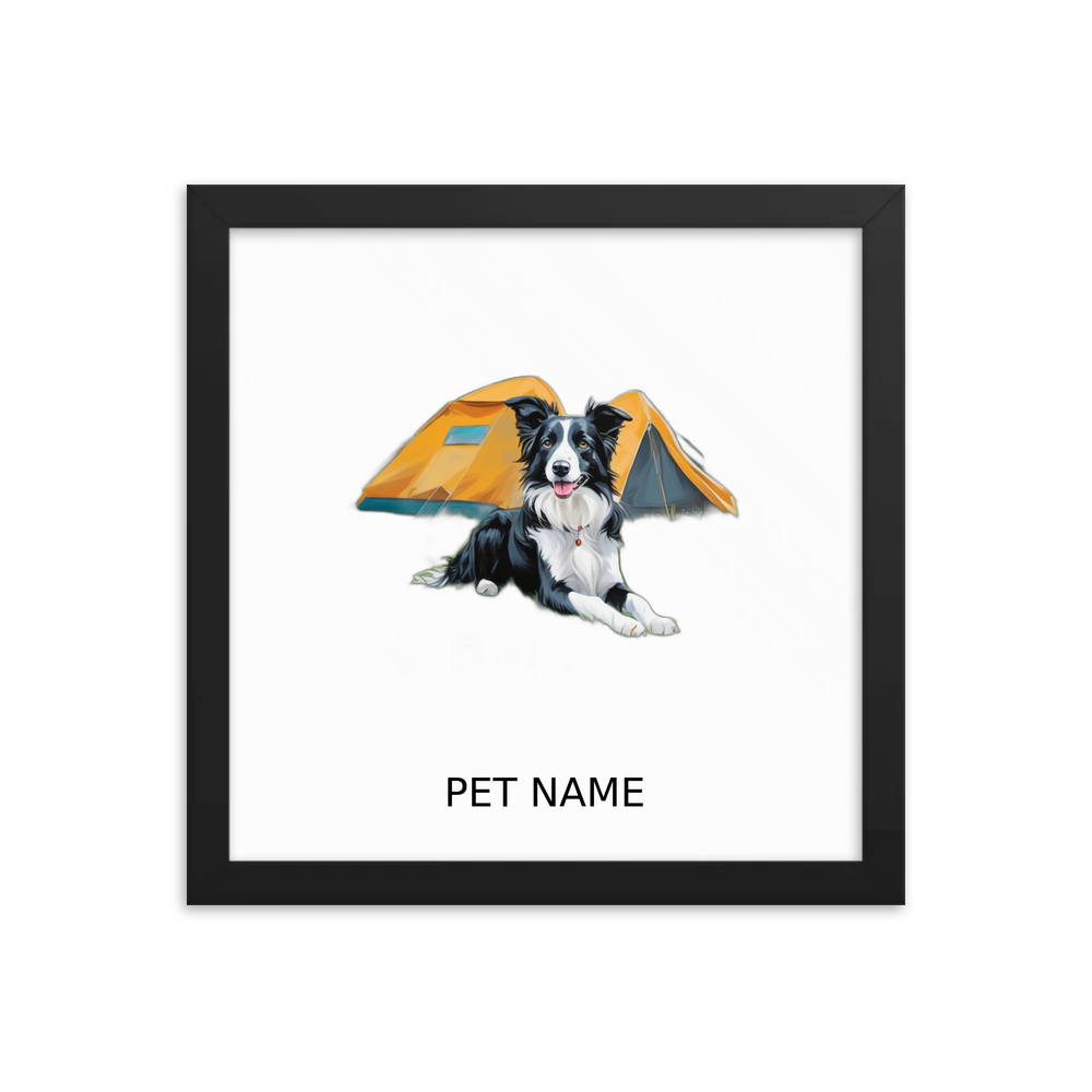 PugMug Custom Border Collie Framed Print with Your Pet’s Name