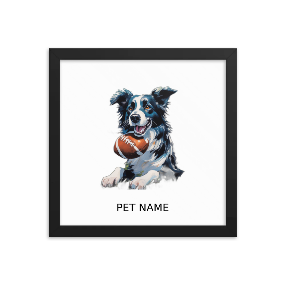 PugMug Custom Border Collie Framed Print with Your Pet’s Name