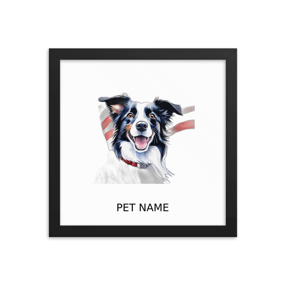 PugMug Custom Border Collie Framed Print with Your Pet’s Name