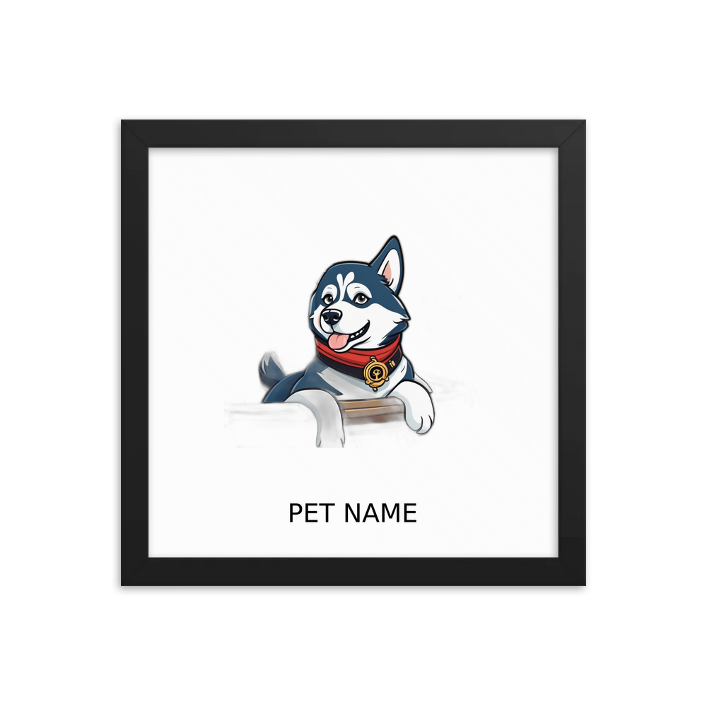 PugMug Custom Siberian Husky Framed Print with Your Pet’s Name