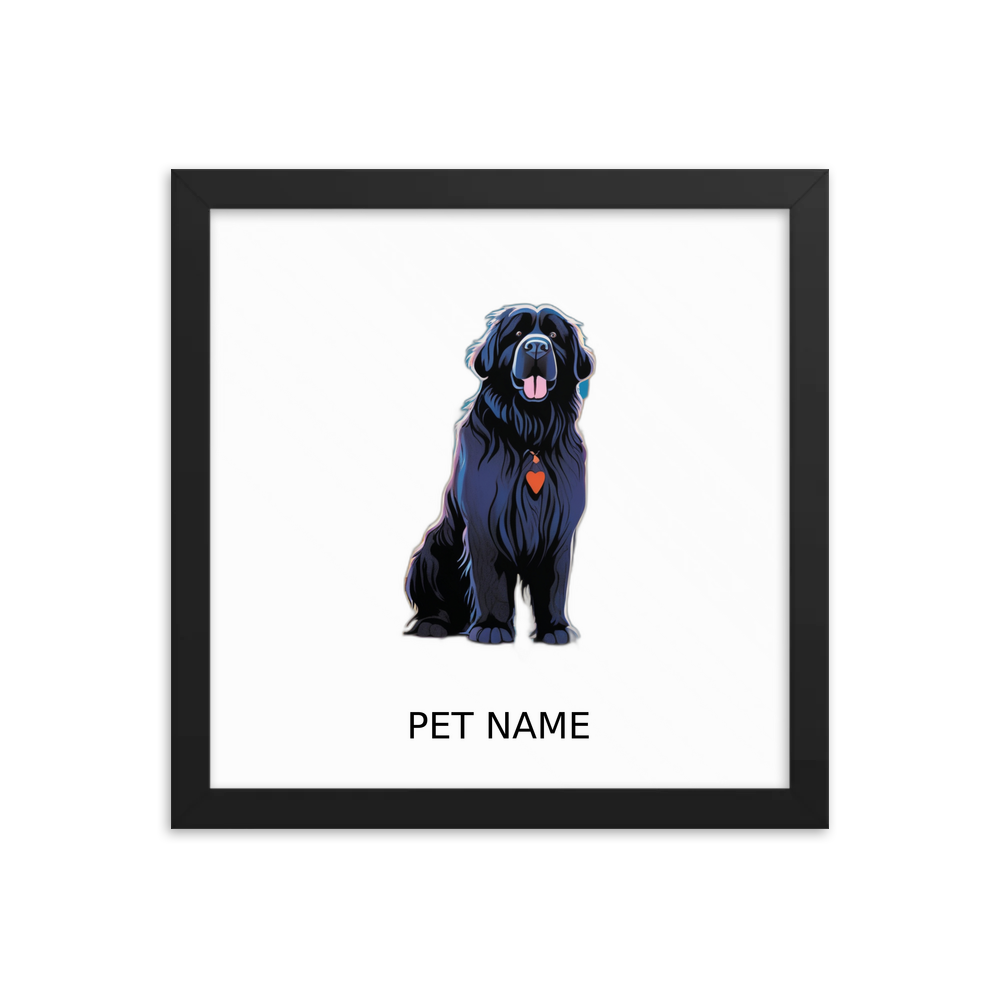 PugMug Custom Newfoundland Framed Print with Your Pet’s Name