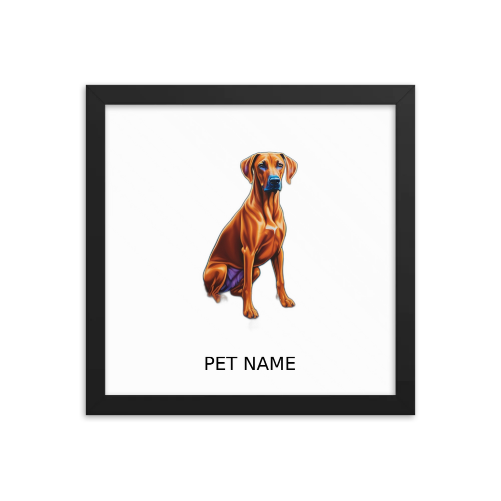 PugMug Custom Rhodesian Ridgeback Framed Print with Your Pet’s Name
