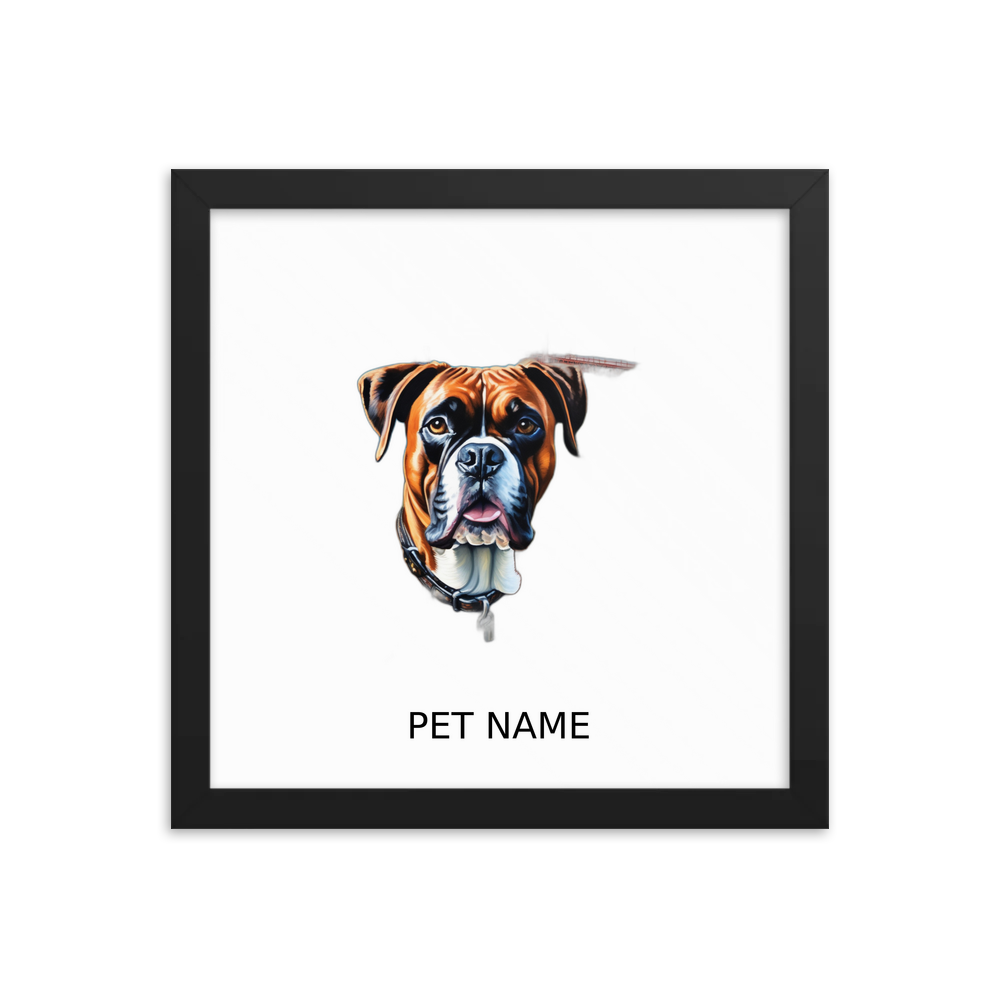 PugMug Custom Boxer Dog Framed Print with Your Pet’s Name