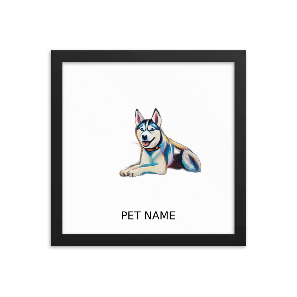 PugMug Custom Siberian Husky Framed Print with Your Pet’s Name