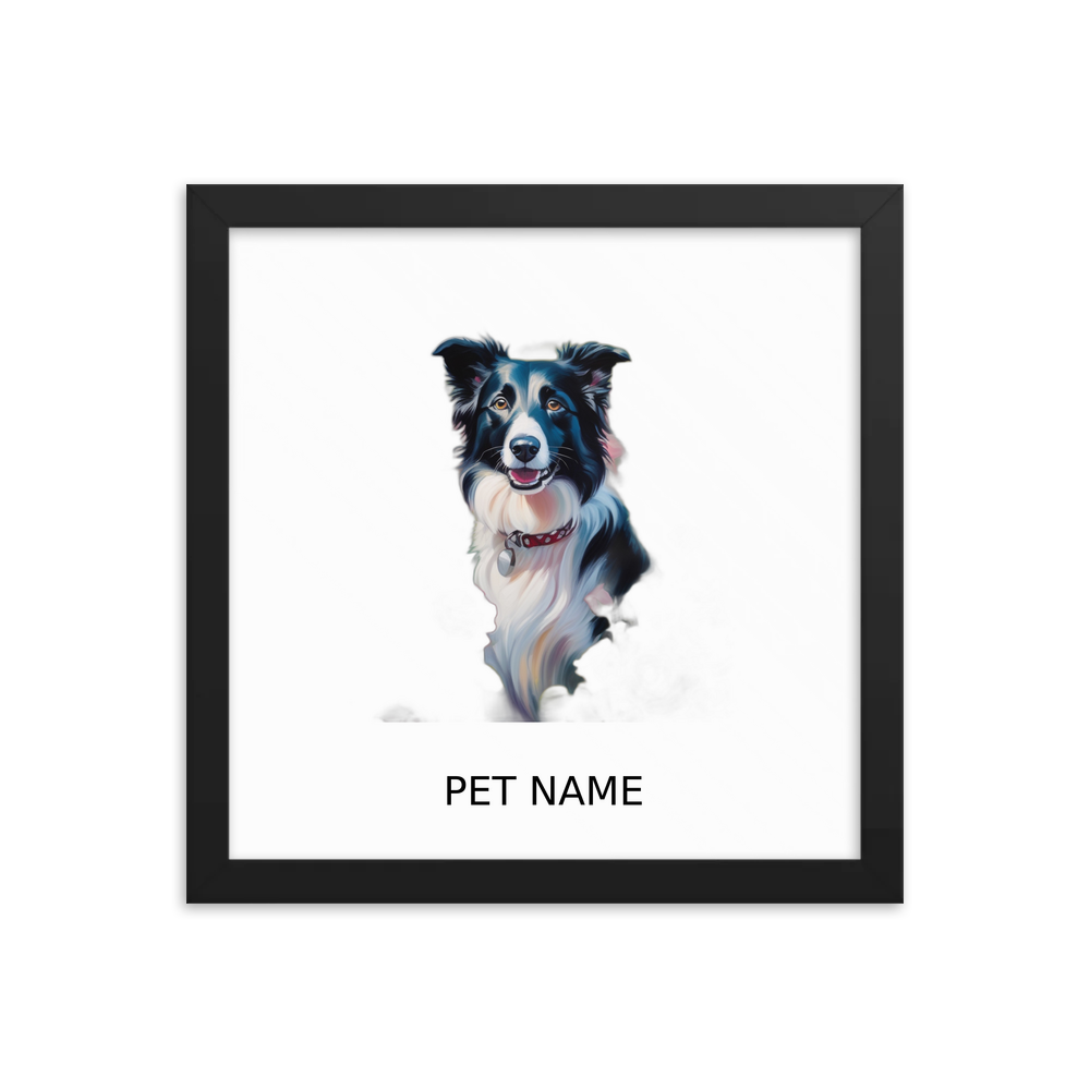 PugMug Custom Border Collie Framed Print with Your Pet’s Name