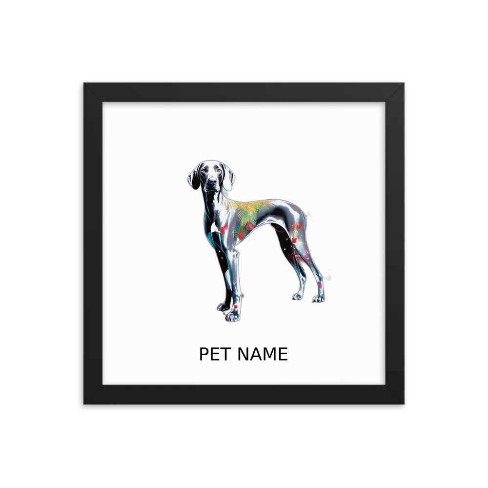 PugMug Custom Weimaraner Framed Print with Your Pet’s Name