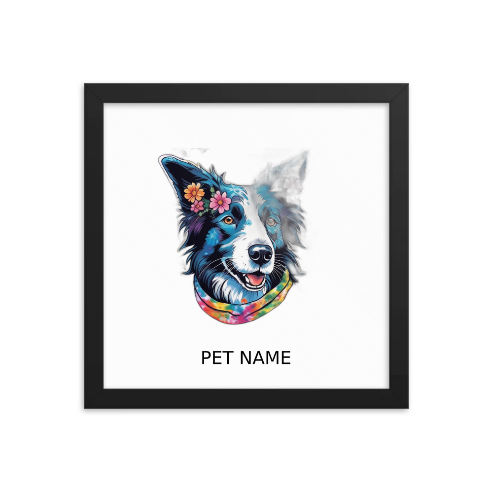 PugMug Custom Border Collie Framed Print with Your Pet’s Name