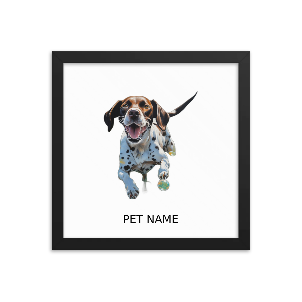 PugMug Custom Pointer Dog Framed Print with Your Pet’s Name