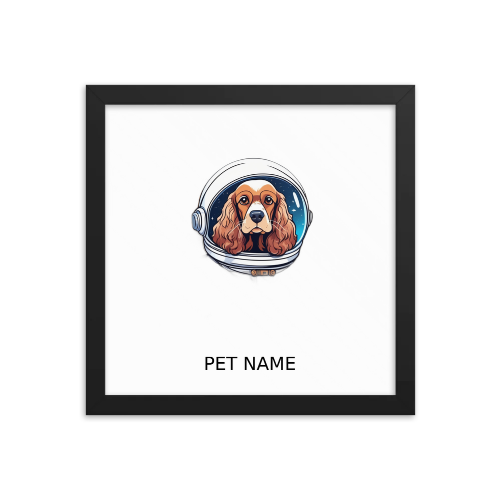 PugMug Custom Cocker Spaniel Framed Print with Your Pet’s Name