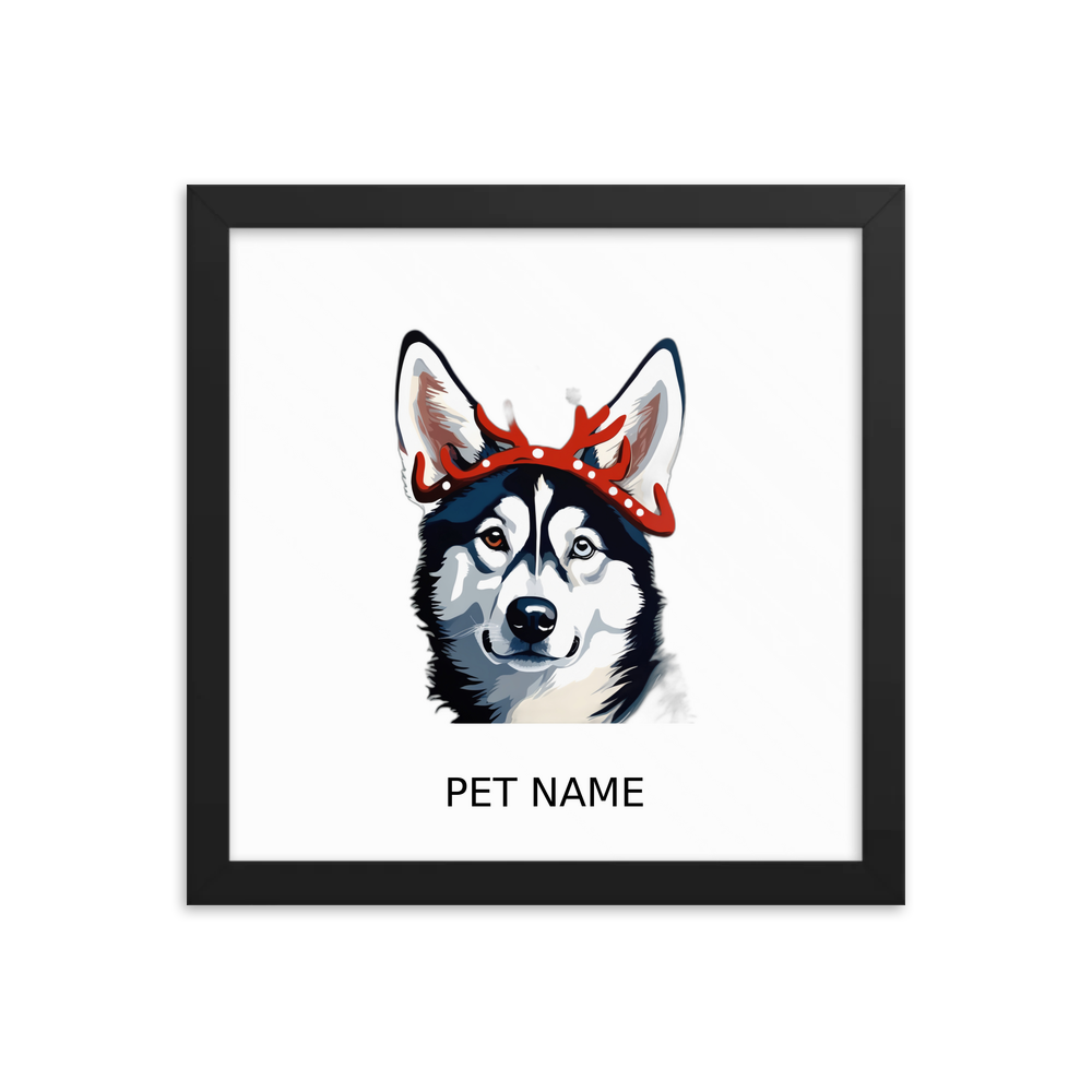 PugMug Custom Siberian Husky Framed Print with Your Pet’s Name