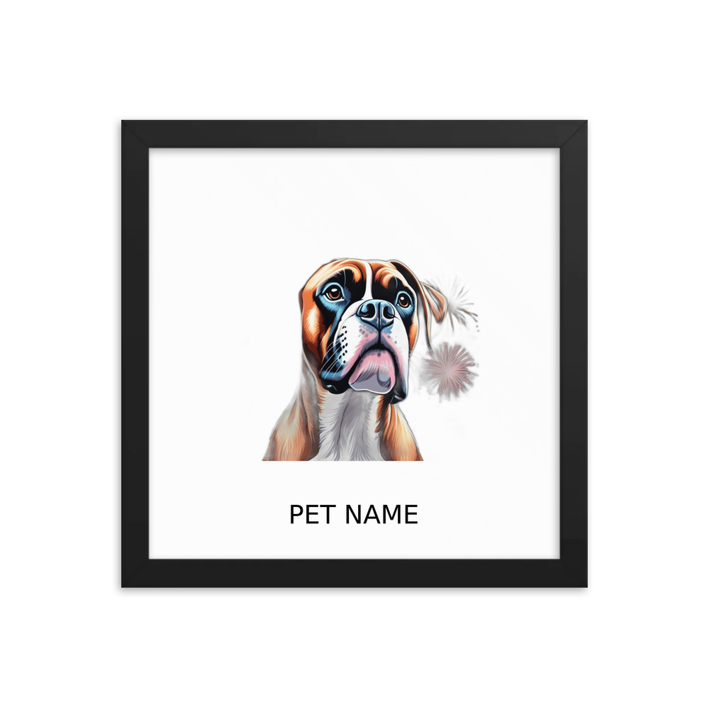 PugMug Custom Boxer Dog Framed Print with Your Pet’s Name
