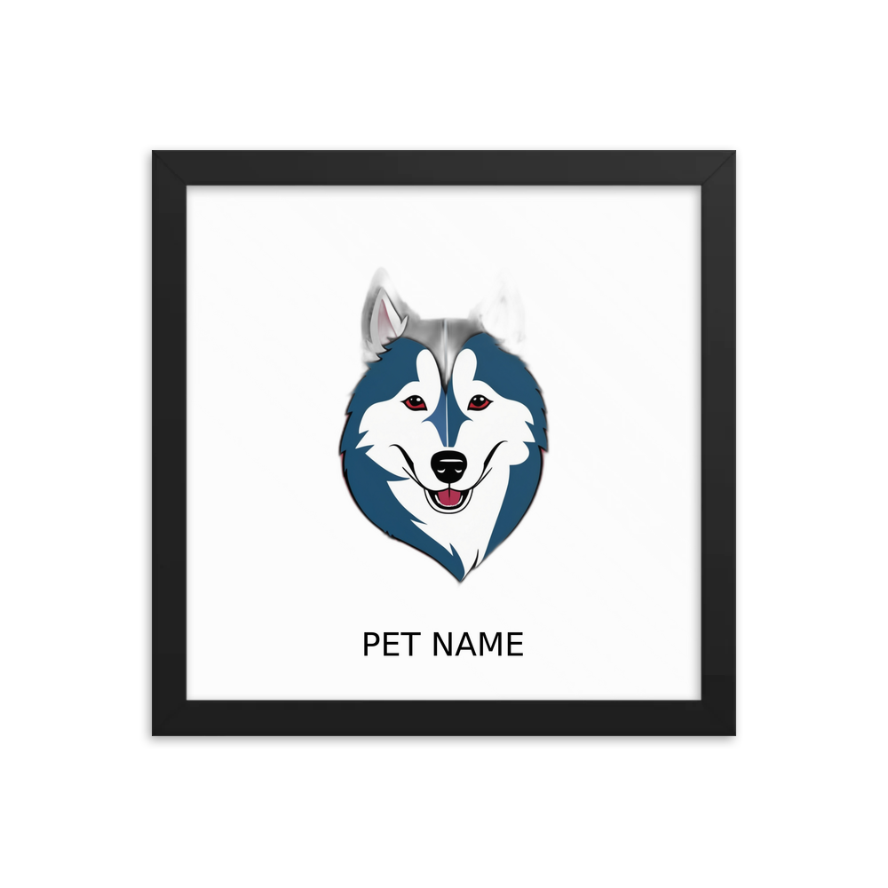 PugMug Custom Siberian Husky Framed Print with Your Pet’s Name
