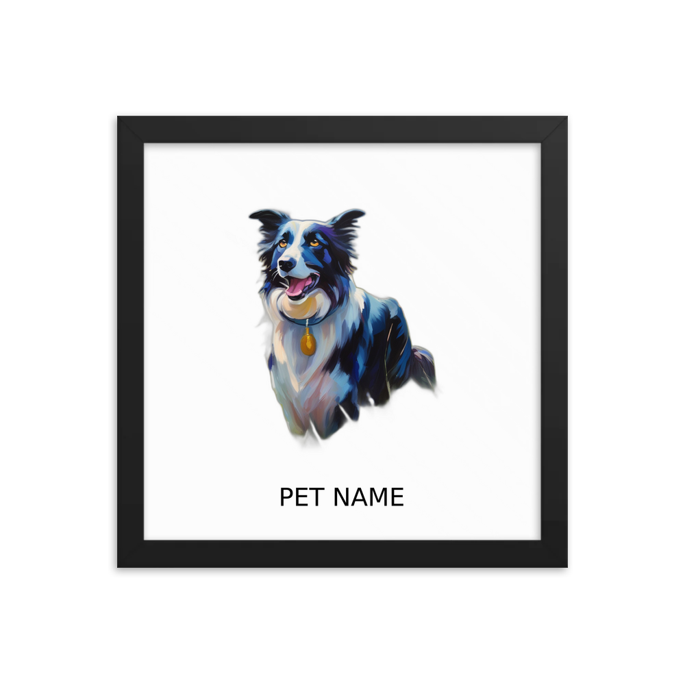 PugMug Custom Border Collie Framed Print with Your Pet’s Name
