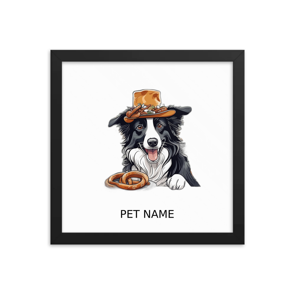PugMug Custom Border Collie Framed Print with Your Pet’s Name