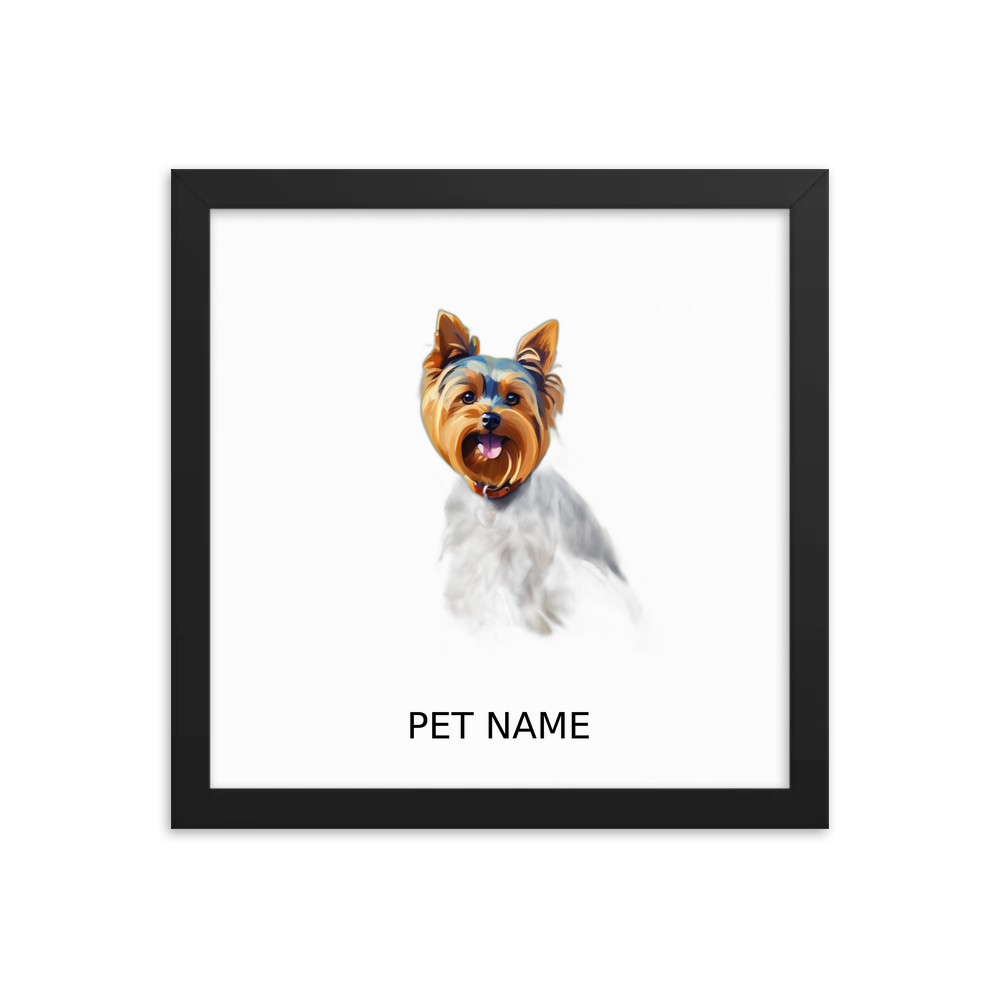 PugMug Custom Yorkshire Terrier Framed Print with Your Pet’s Name