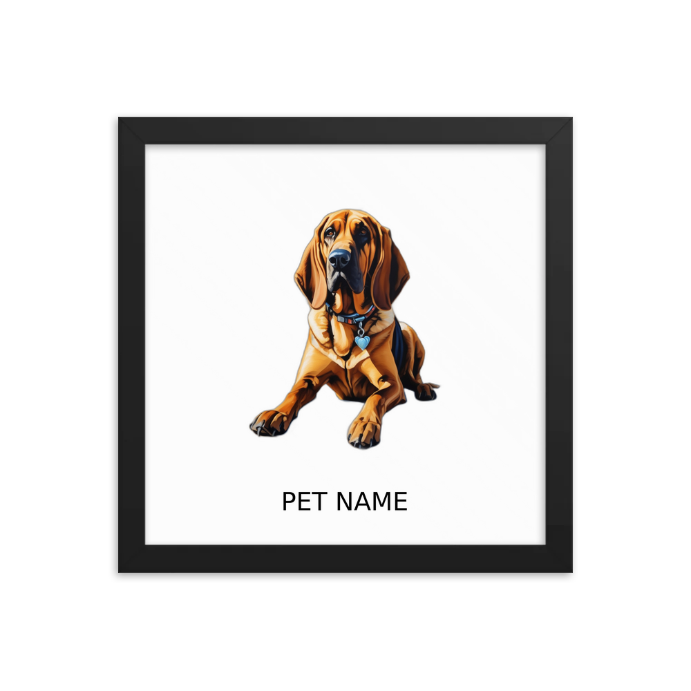 PugMug Custom Bloodhound Framed Print with Your Pet’s Name