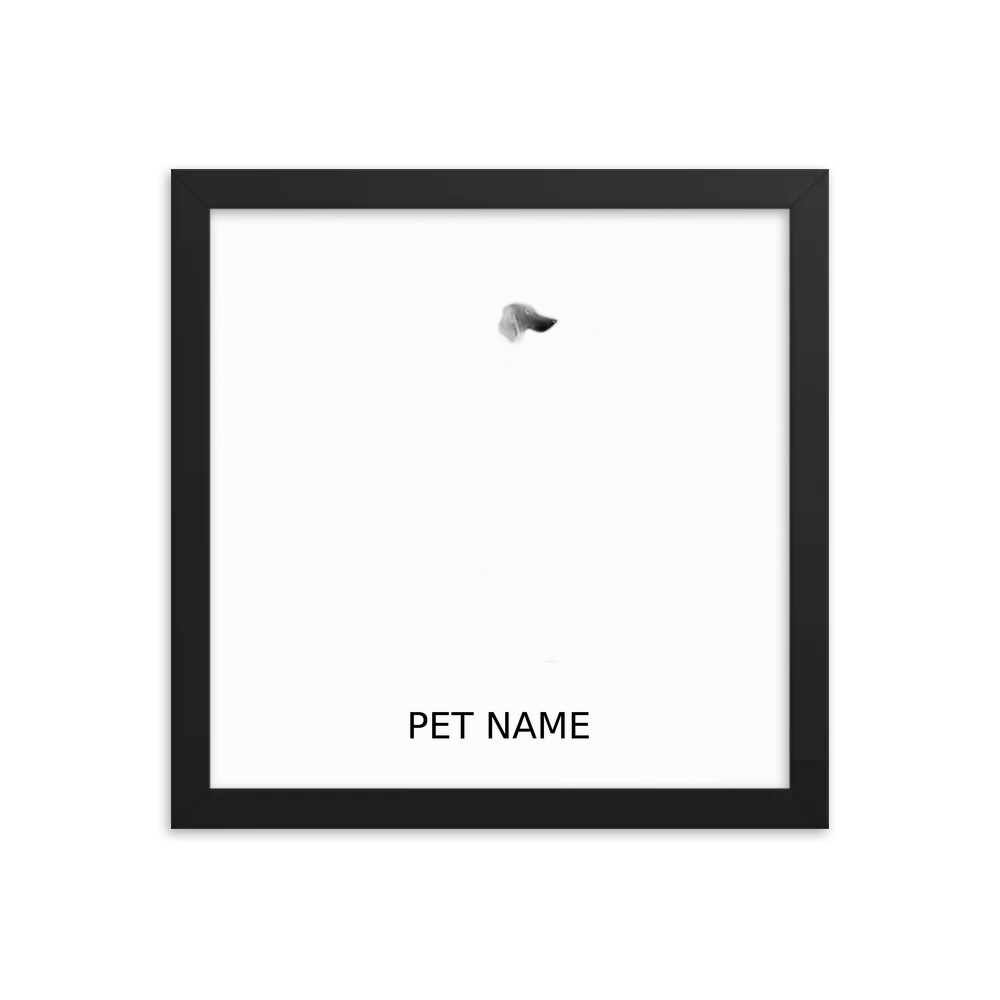 PugMug Custom Black Dachshund Framed Print with Your Pet’s Name