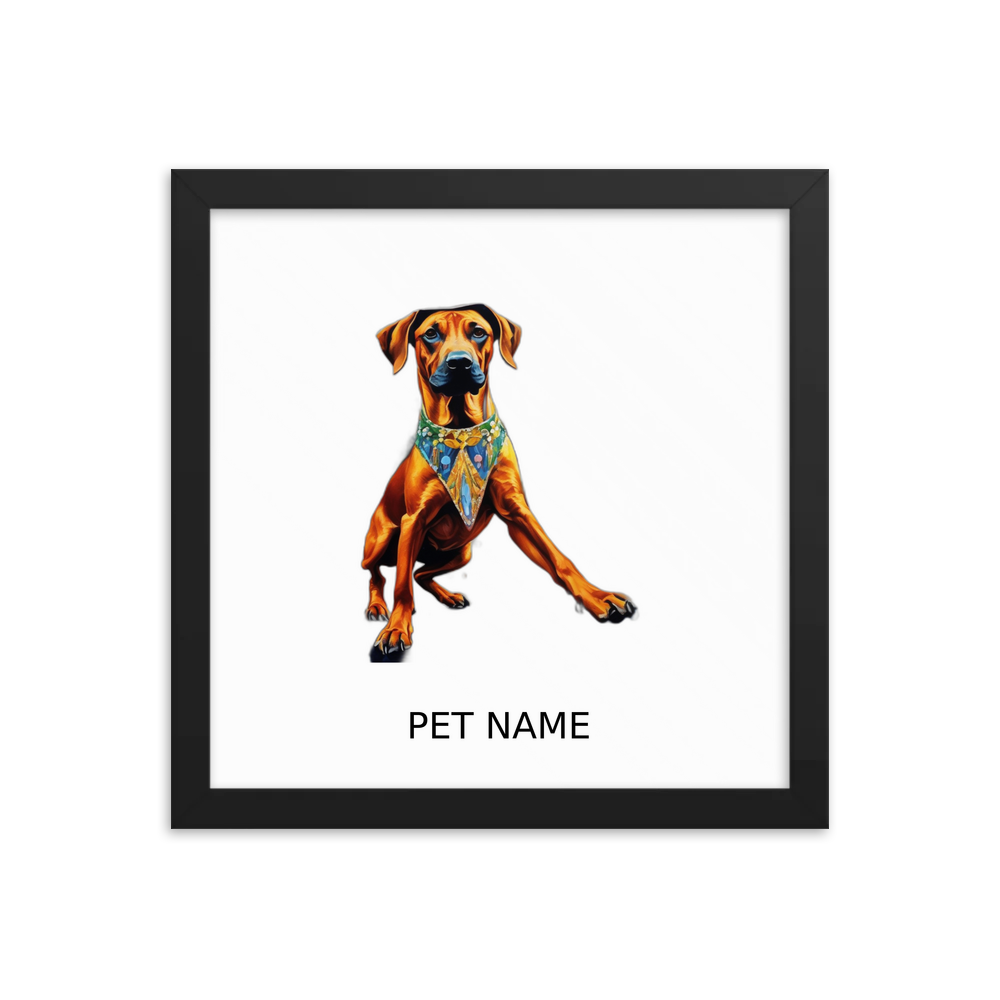 PugMug Custom Rhodesian Ridgeback Framed Print with Your Pet’s Name