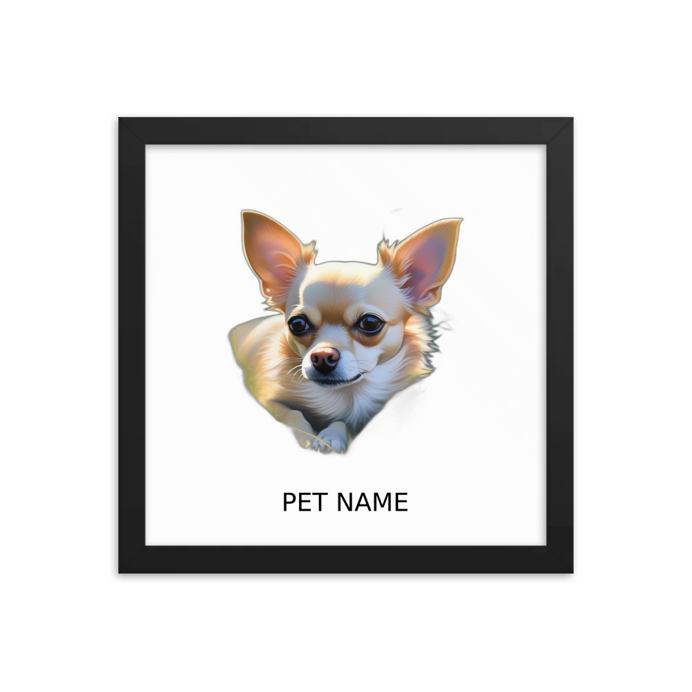 PugMug Custom Chihuahua Framed Print with Your Pet’s Name