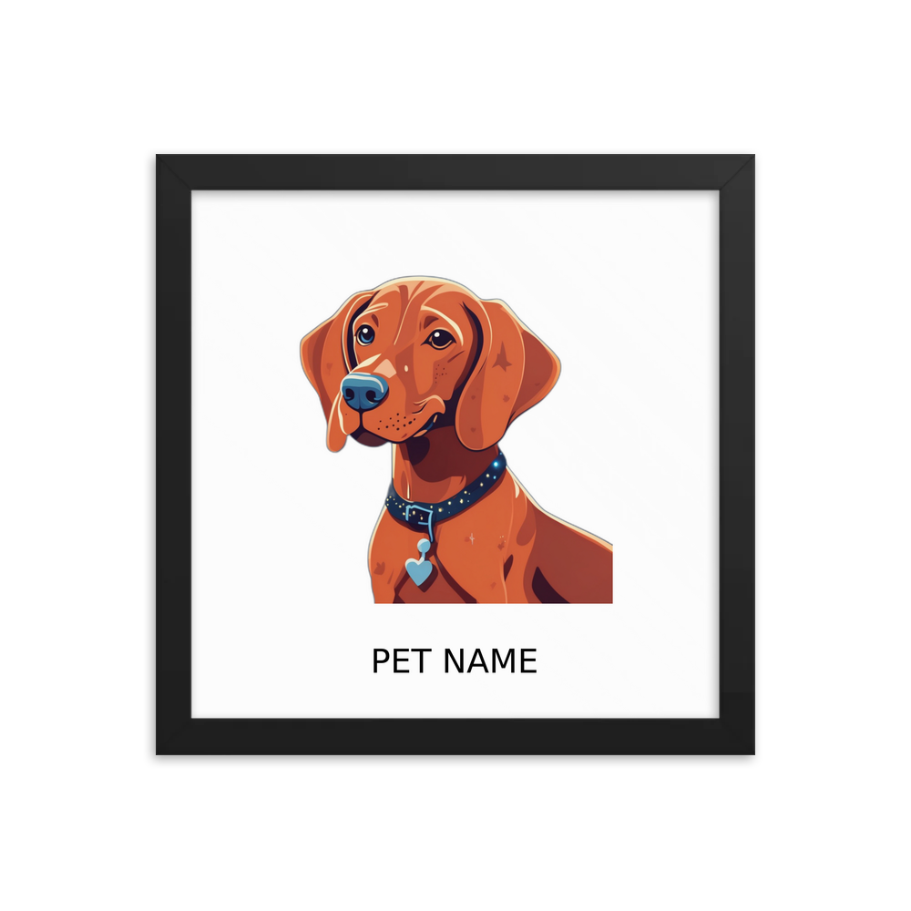 PugMug Custom Vizsla Framed Print with Your Pet’s Name