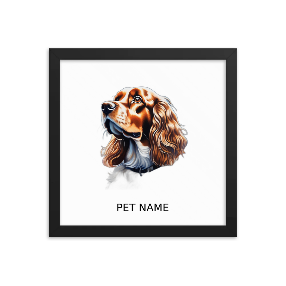PugMug Custom English Cocker Spaniel Framed Print with Your Pet’s Name