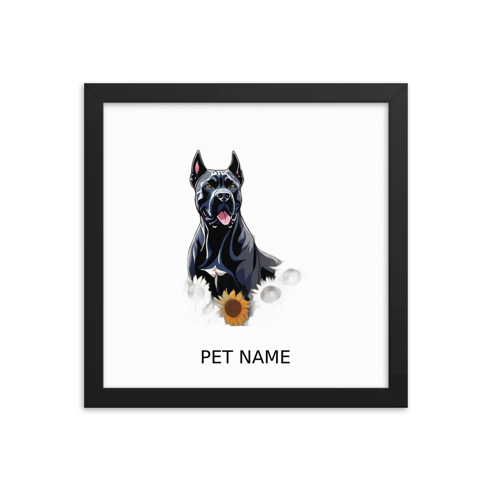 PugMug Custom Cane Corso Framed Print with Your Pet’s Name