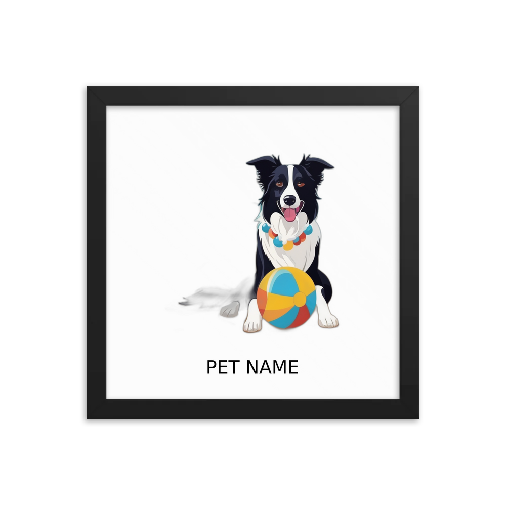 PugMug Custom Border Collie Framed Print with Your Pet’s Name