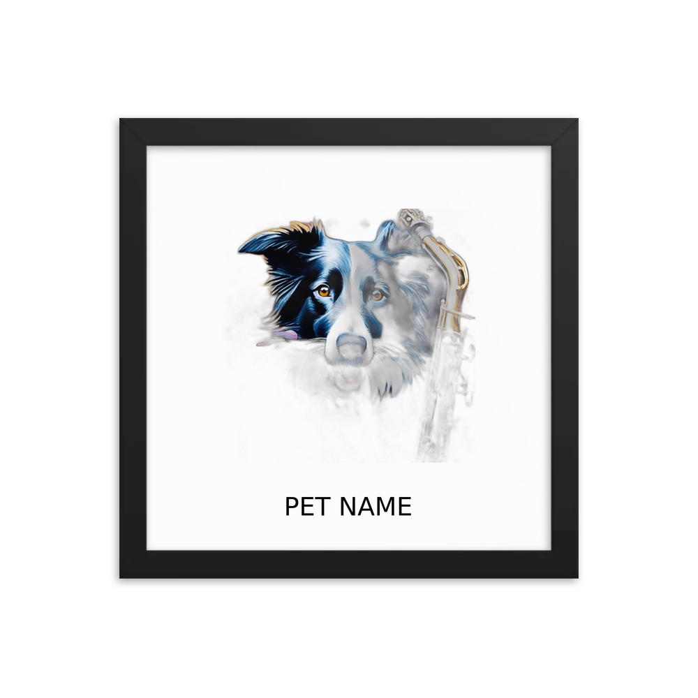 PugMug Custom Border Collie Framed Print with Your Pet’s Name