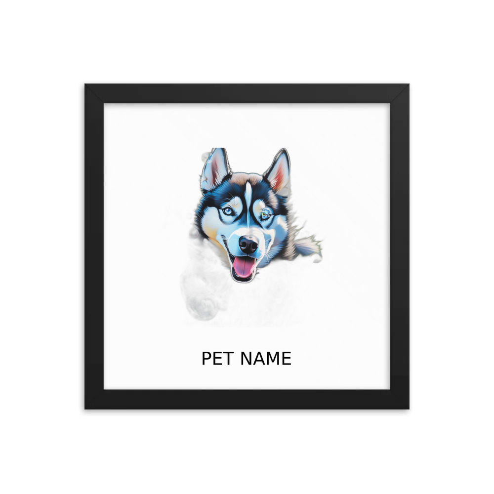 PugMug Custom Siberian Husky Framed Print with Your Pet’s Name
