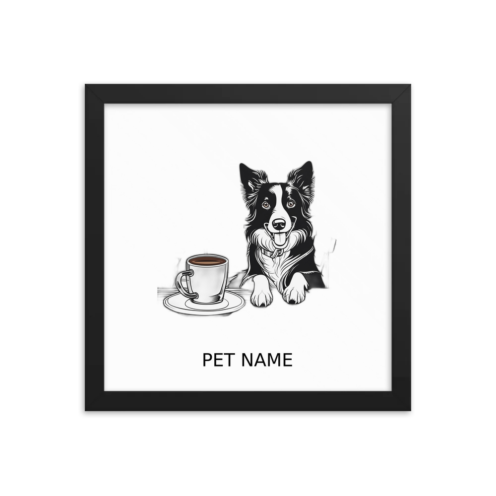 PugMug Custom Border Collie Framed Print with Your Pet’s Name