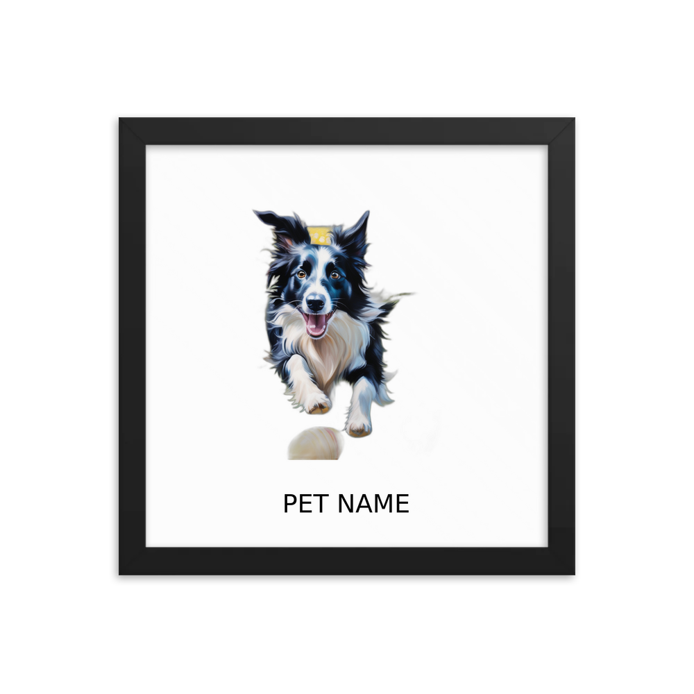 PugMug Custom Border Collie Framed Print with Your Pet’s Name