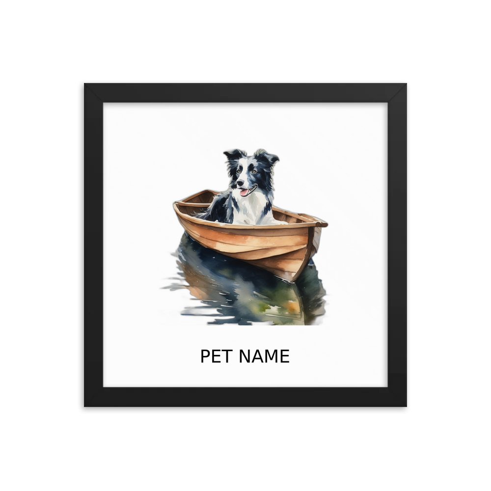 PugMug Custom Border Collie Framed Print with Your Pet’s Name