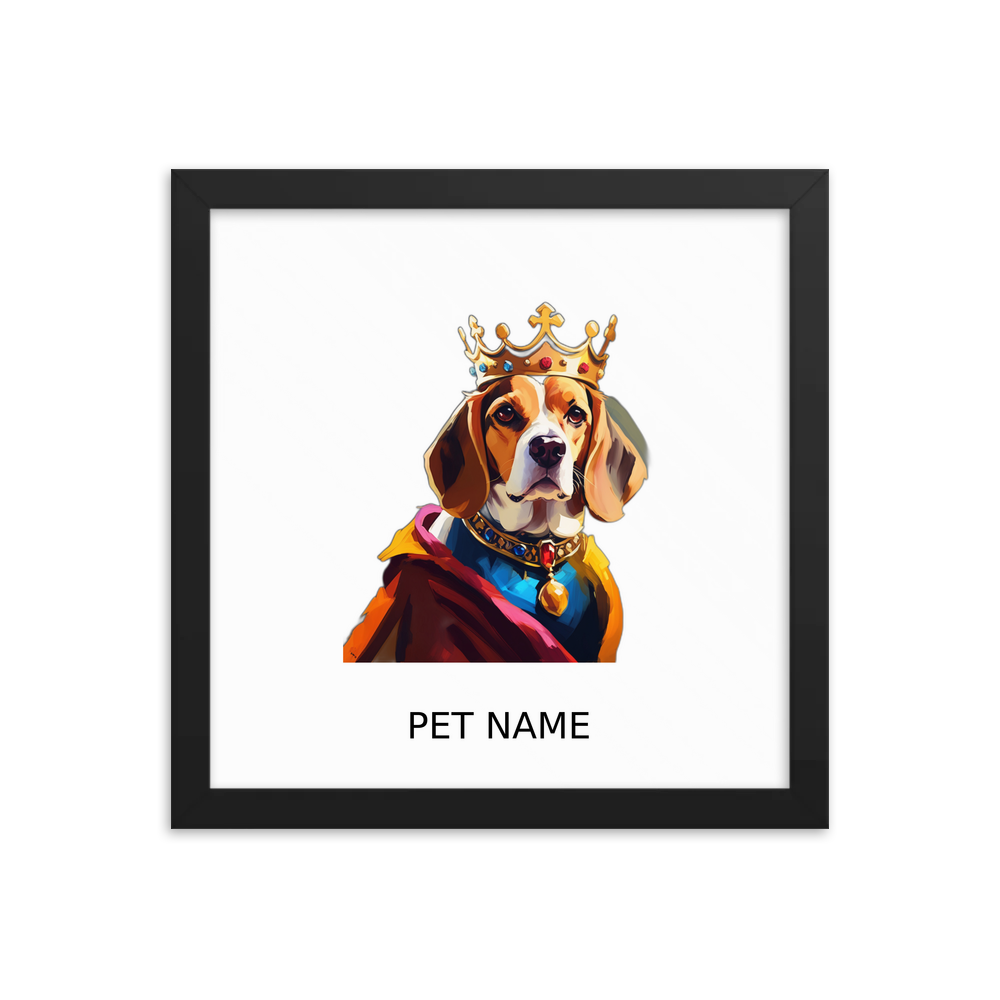 PugMug Custom Beagle Framed Print with Your Pet’s Name