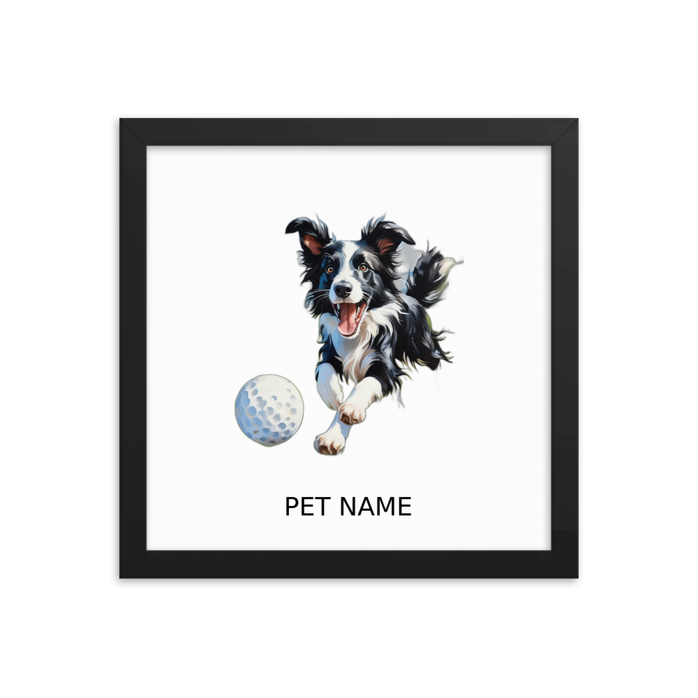 PugMug Custom Border Collie Framed Print with Your Pet’s Name