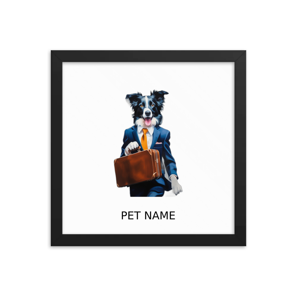 PugMug Custom Border Collie Framed Print with Your Pet’s Name