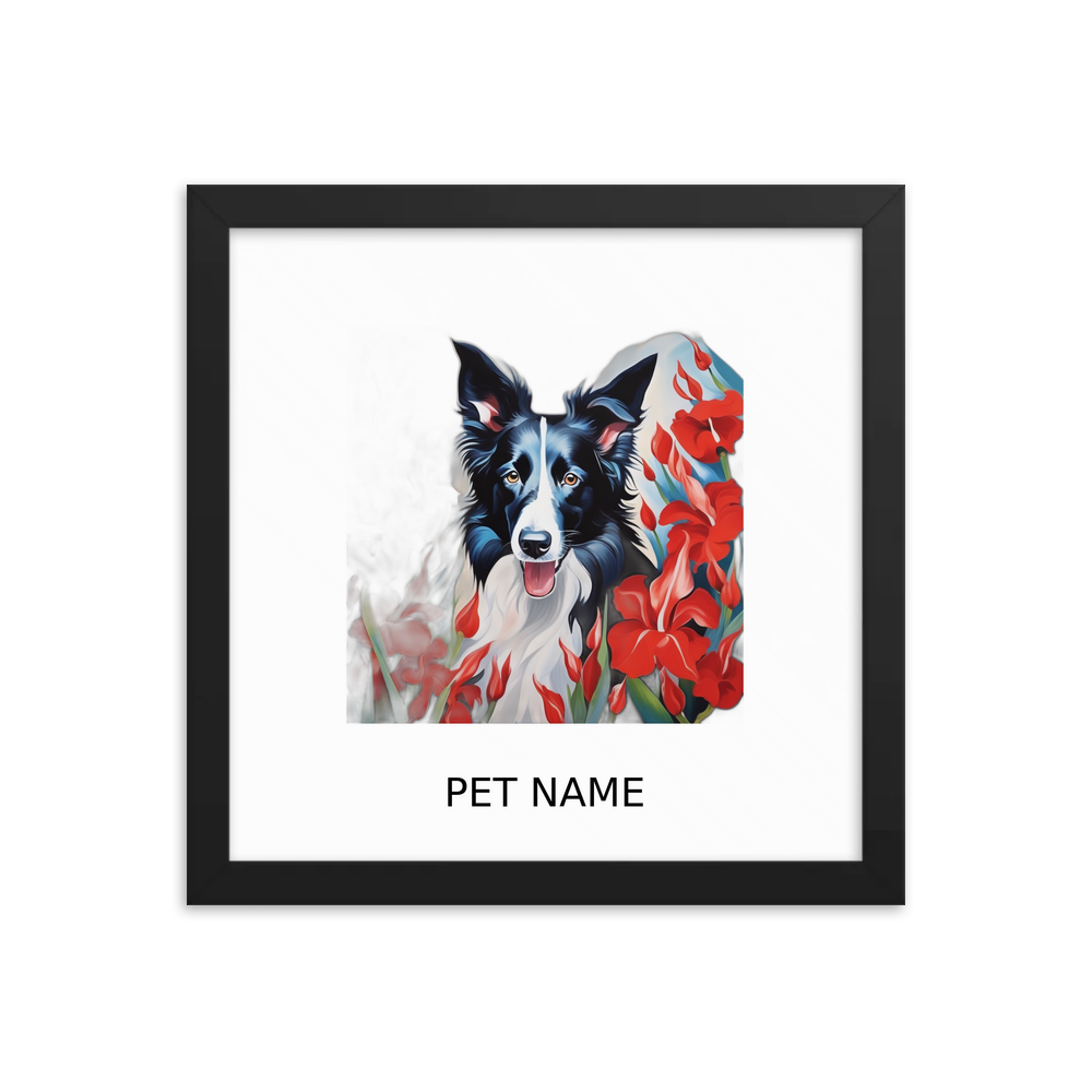 PugMug Custom Border Collie Framed Print with Your Pet’s Name