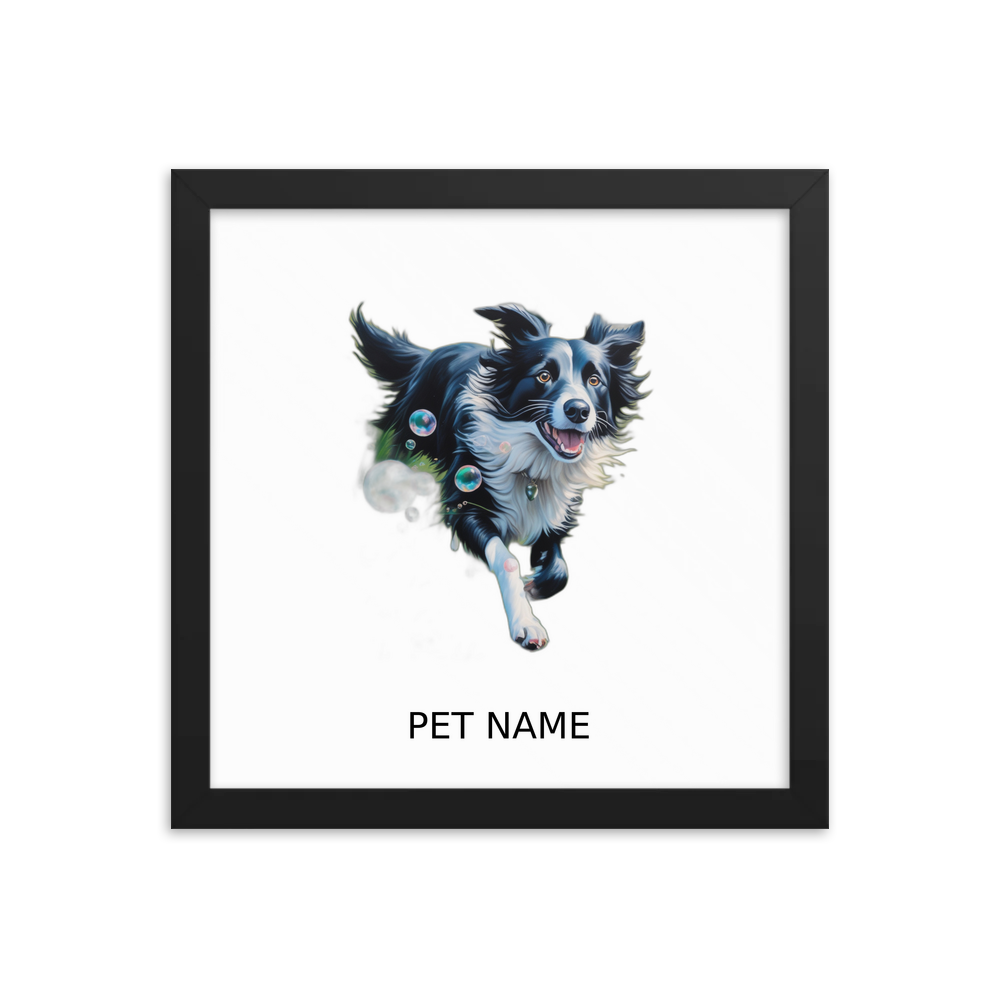 PugMug Custom Border Collie Framed Print with Your Pet’s Name