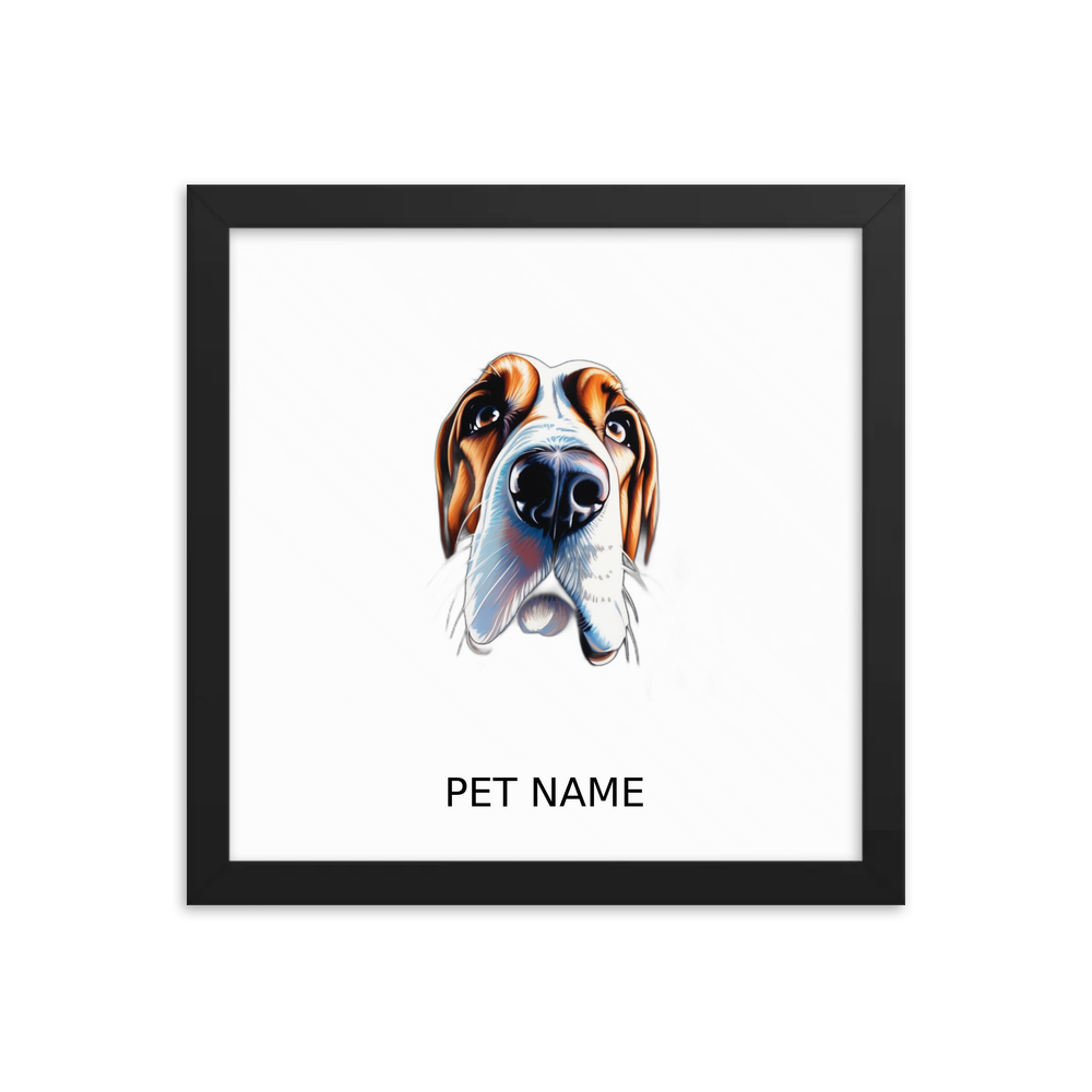 PugMug Custom Basset Hound Framed Print with Your Pet’s Name