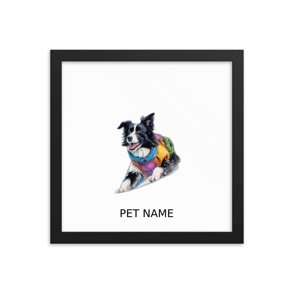 PugMug Custom Border Collie Framed Print with Your Pet’s Name