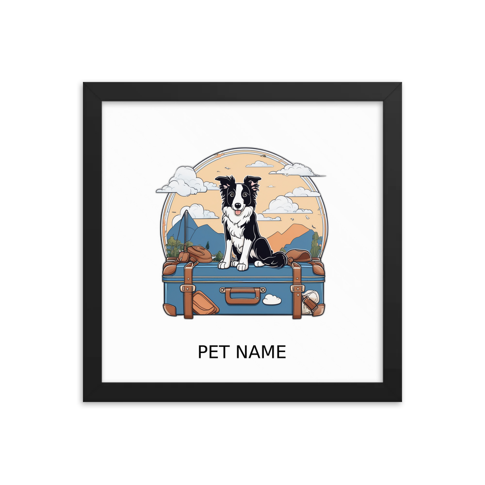 PugMug Custom Border Collie Framed Print with Your Pet’s Name
