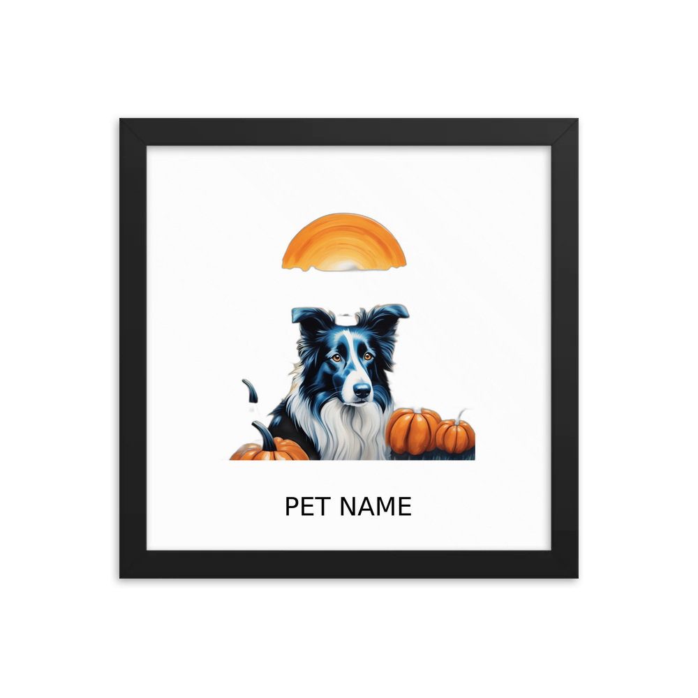 PugMug Custom Border Collie Framed Print with Your Pet’s Name