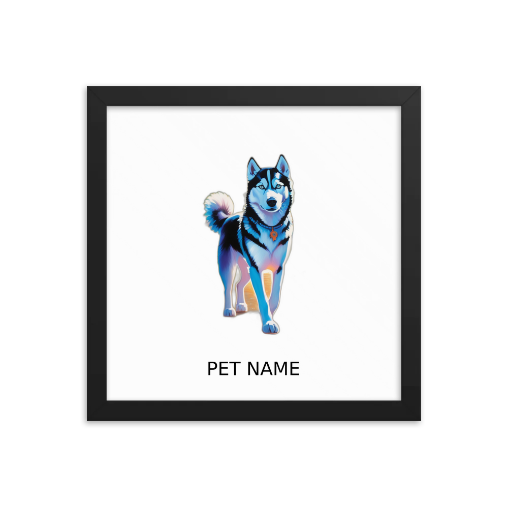 PugMug Custom Siberian Husky Framed Print with Your Pet’s Name