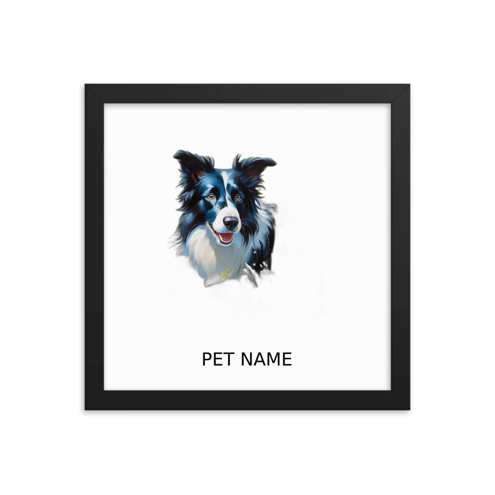 PugMug Custom Border Collie Framed Print with Your Pet’s Name