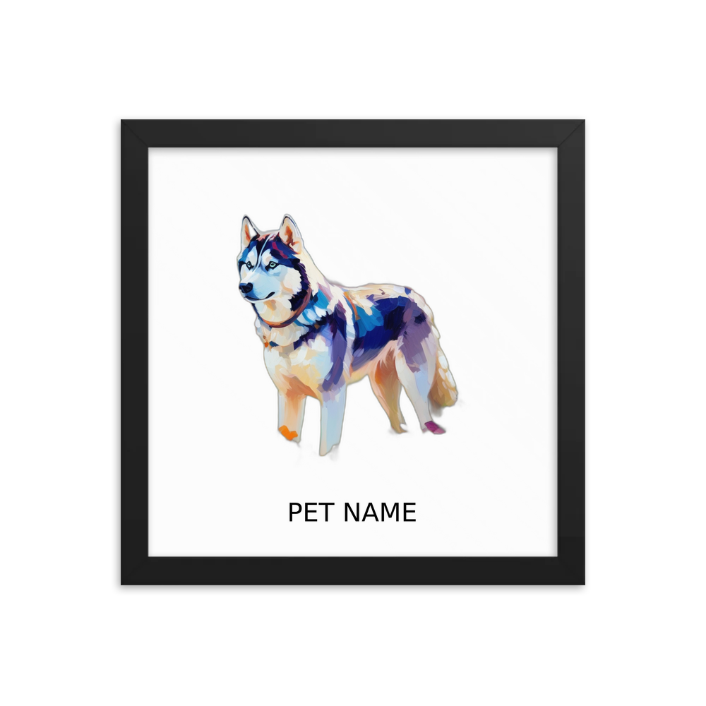PugMug Custom Siberian Husky Framed Print with Your Pet’s Name