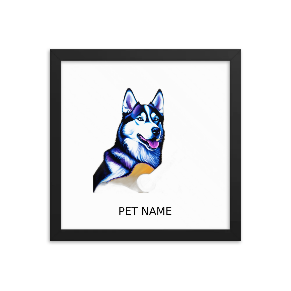 PugMug Custom Siberian Husky Framed Print with Your Pet’s Name